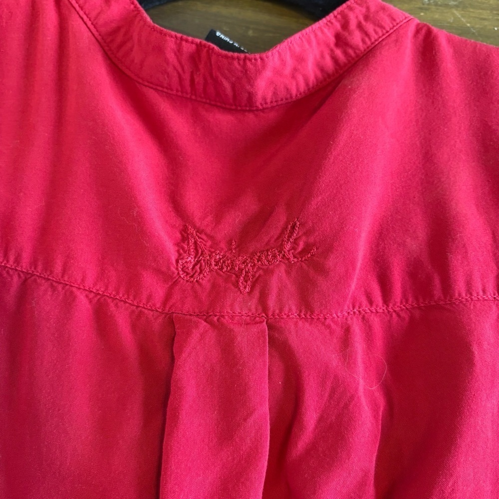 Desigual Words Long Sleeve Blouse Pop Over Top M Tiger Printed Artsy Edgy Art M - Picture 5 of 10